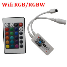 Controlador remoto MINI LED RGB / RGBW WIFI Controlador remoto DC5-28V + IR 24 Key